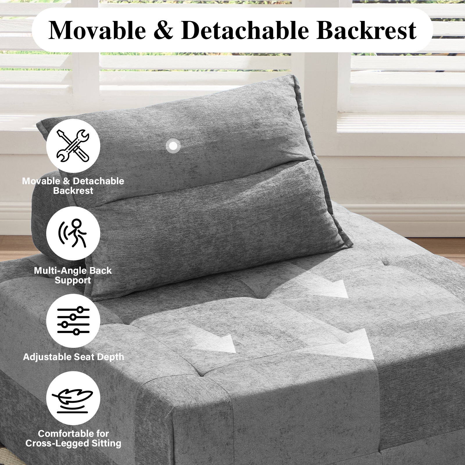 Modular Sectional Sofa With Deep Seat And Adjustable Backrest_voghion.com